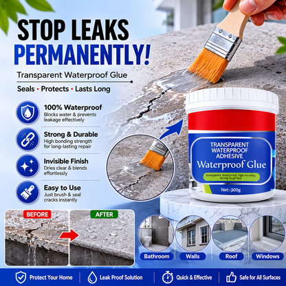 Transparent Waterproof Glue (Pack Of 2 ) + Free Brush