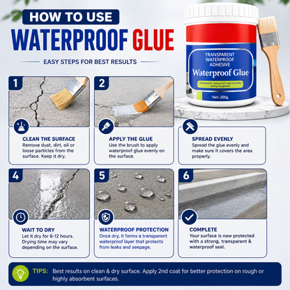 Transparent Waterproof Glue (Pack Of 2 ) + Free Brush