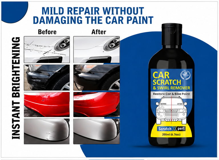 Car Body Scratch Remover And Repair Polishing Cream Kit With Sponge 200Ml(Pack Of 2)