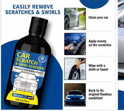 Car Body Scratch Remover And Repair Polishing Cream Kit With Sponge 200Ml(Pack Of 2)